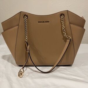 Michael Kors Light Brown Jet Set Travel Large Tote Bag
